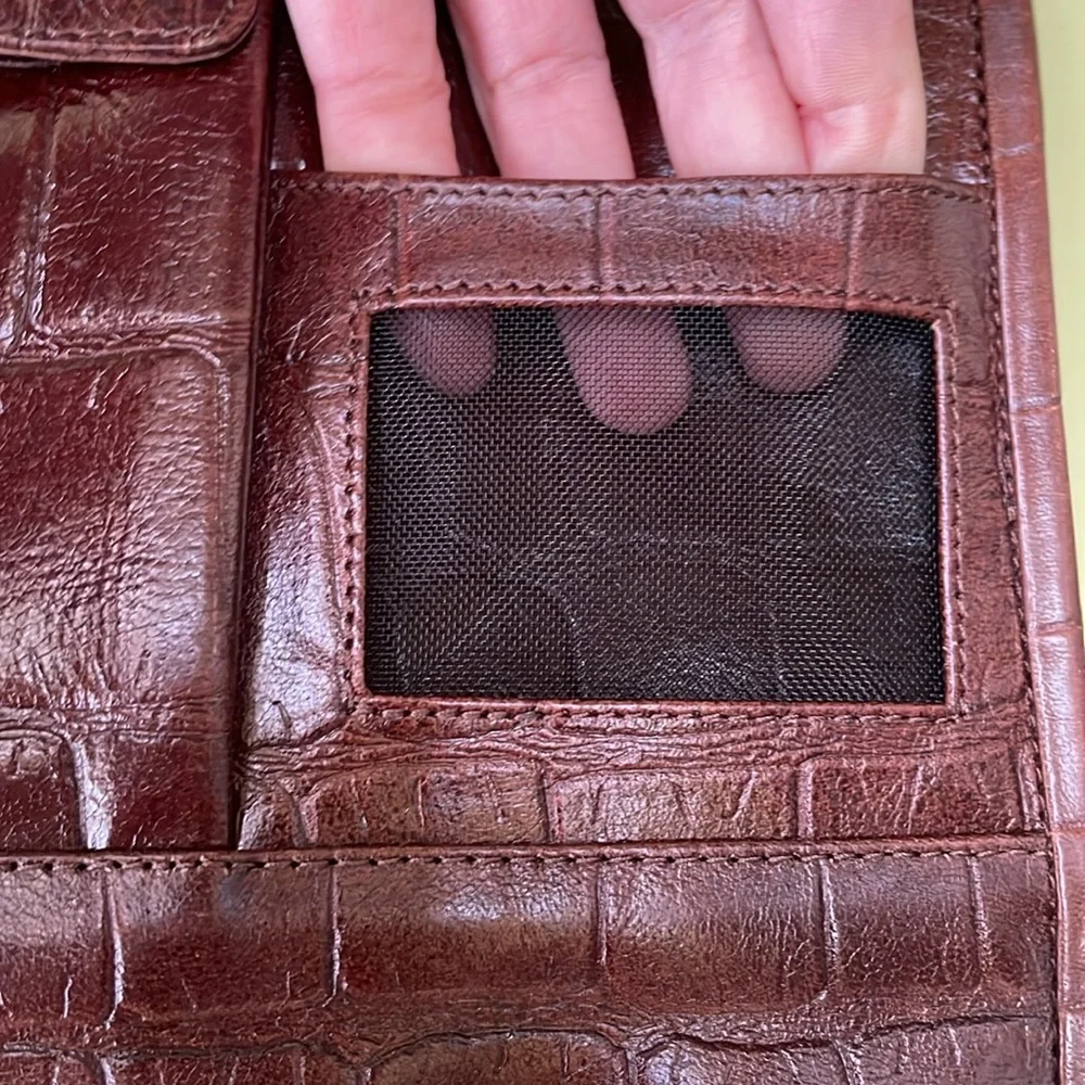 Vintage reddish brown Express leather bag